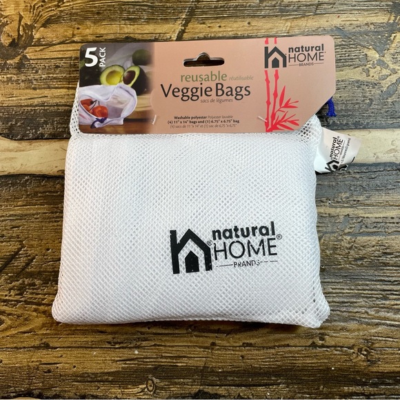 Natural Home reusable mesh veggie bags 5 pack - Picture 2 of 6
